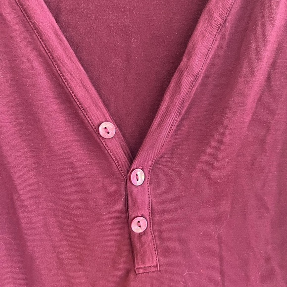 Athleta Nighttime Bliss Sleep Top in Deep Burgundy, Size L - Picture 6 of 8